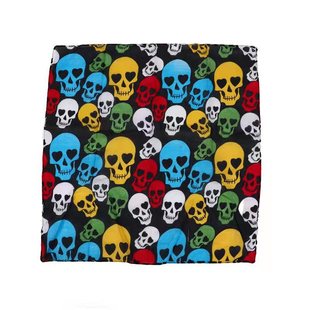Skull Head Scarf Printed Color Outdoor Sports Sunscreen Riding Head Scarf Mask Street Dance Square Scarf Cashew Flower Head Scarf