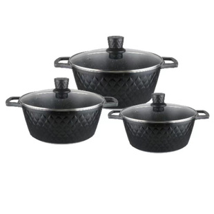HK reticulated 12-piece set 6-piece set non-stick pan marble pan Maifan stone pan die-casting pan suit