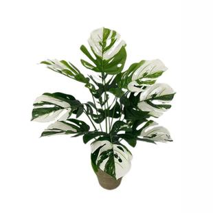 Cross-border 12 head turtle leaf simulation potted artificial plant turtle bamboo potted simulation green plant home decoration wholesale