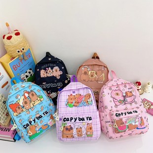 Trendy Printed Backpack Rags Large Capacity Decompression Backpack for Kindergarten Cute Printed 3-6 Years Old Children's Bag