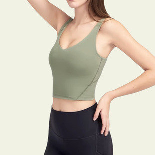 Shockproof Running Sports Underwear Naked Yoga Vest lulu Beauty Back Sports Vest with Chest Mat Yoga Clothing