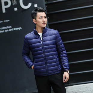 Casual light down cotton-padded jacket men's short stand collar 2022 autumn and winter New Light thin down cotton-padded jacket coat