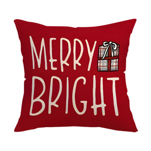Temu Cross Border Hot Selling Christmas Square Decorative Pillow Case Santa Snowman Single-sided Printed Pillow Case