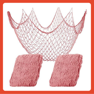 7Wlo Mediterranean Ocean Style Fishing Net Wall Decoration Pendant Ins Grids Photo Wall Kindergarten Stairs Environmental Creation