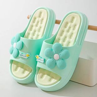 Summer Flower Slippers Women's Fashionable Outer Wear 2024 New Home Bathroom Bath Non-Slip Fashionable Slippers for Women