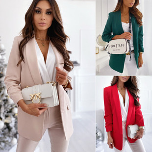 2020 AliExpress wish Amazon explosions autumn and winter new OL temperament professional slim suit jacket
