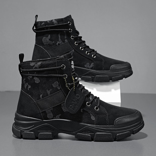 Martin Boots Men's Shoes New Explosions All-match Camouflage Workwear Boots Sports Casual Wear-resistant Trendy Shoes