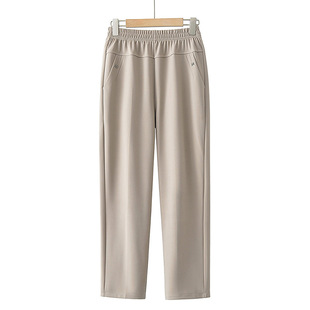 Middle-aged and Elderly Women's Pants Spring and Autumn New Casual Trousers for Old People and Granny Loose Straight Moms High Waist Pants plus size