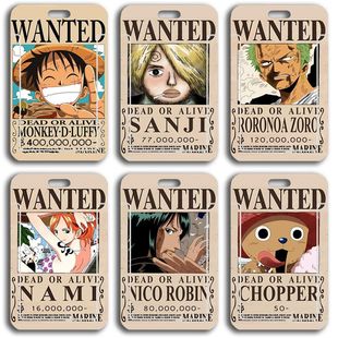One Piece Wanted Order Card Set Luffy Zoro Sanji Slider Id Card Campus Card Cover Meal Card Bus Card Protection