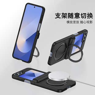 Для Samsung Zflip6/5 Вращающаяся подставка для кожи все включено шарнир многофункциональная защитная оболочка