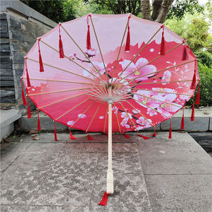 Super fairy antique petal tassel umbrella ins stall photo dance umbrella scenic spot wholesale silk umbrella craft oil paper umbrella