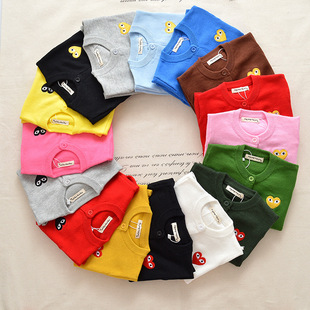 Factory direct spot autumn and summer small children's clothing small love embroidered candy cardigan boys and girls cotton cardigan sweater