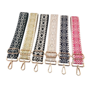 Cross-border New 5cm Double-sided Jacquard Silver Diamond Wide Shoulder Strap Bag Accessories Decorative Strap Shoulder Crossbody Lanyard