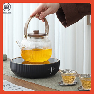 Β Tea Kettle Household Electric Ceramic Stove Steaming Tea Set Large Capacity Glass Tea Single Pot Health-Preserving Stove Water Kettle