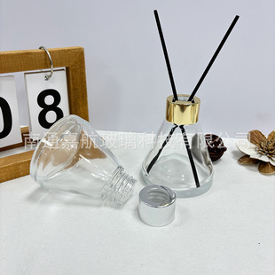 100ML Transparent Funnel-shaped Fireless Aromatherapy Glass Bottle Can Be Filled with Diffuser Container Essential Oil Volatile Empty Bottle