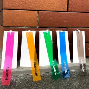 Trendy soft film PVC tag color transparent soft glue clothing tag customized clothes waterproof simple design multi-color