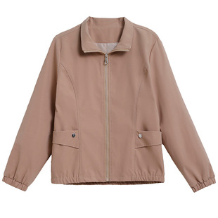 2024 New Style Vertical Collar Cardigan Women's Jacket Casual All-match Fashion Short Coat Women's Top