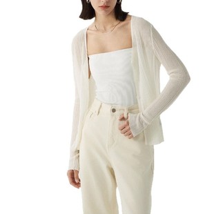 Commuter Thin Knitted Cardigan Women's Spring and Summer Lazy Long-sleeved Sun-protective Shirt Small Coat