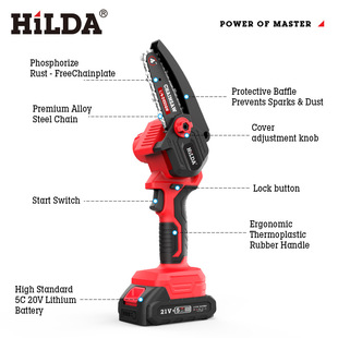 Cross-border cordless 4 inch electric chain saw mini woodworking saw Lithium electric chain saw logging saw garden tools foreign trade New