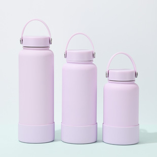 Cross-border explosions simple portable space pot stainless steel thermos cup large capacity silicone non-slip portable kettle wholesale