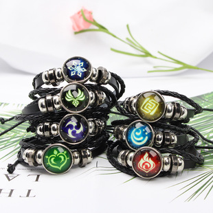 Cross-border Original God Seven Elements Eye of God Peripheral Bracelet Personalized Men and Women Woven Original God Bracelet Student Gift Bracelet