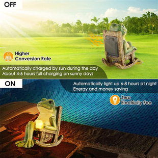Cross-Border New Solar Rocking Chair Frog Creative Resin Ornaments American Garden Courtyard House Decorations