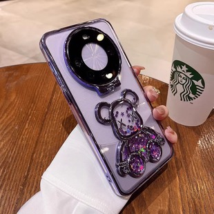 Invisible bracket for Huawei mate60pro + new phone case transparent mate60 all-inclusive drop-resistant protective case