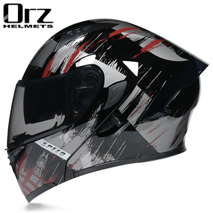 Orz Motorcycle Helmet Men and Women Exam Helmet Full Helmet Tail Knight Bluetooth Motorcycle Men and Women Winter Personality Electric