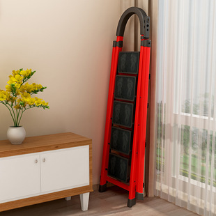 Household Ladder Indoor Multi-functional Portable Six-step Herringbone Ladder Thickened Folding Escalator Telescopic Lifting Fork Ladder Storage