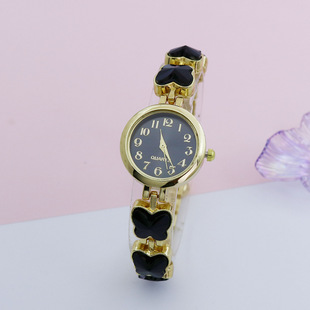 Cross-Border Foreign Trade New Fashion Trend Butterfly Bracelet Women's Watch Niche Light Luxury Round Digital Quartz Watch