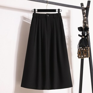 plus size Women's Suit Skirt Mid-length Autumn New chubby girl High Waist Slimming Casual All-match A- line Skirt for Women