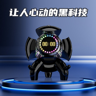 Cross-border intelligent mecha small monster Bluetooth stereo USB multi-function clock alarm clock plug TF card to send boys gifts
