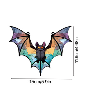 Cross-border New Halloween Color Bat Home Window Hanging Acrylic Decorative Pendant