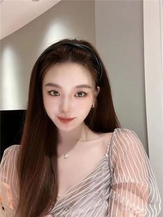Star Same-style Black Sponge High Cranial Top Hair Band Women's Autumn and Winter Headwear Hair Bundles Hair Band Clips Big Round Face Fit