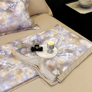 Летнее одеяло в европейском стиле 60 Tencel из четырех предметов, летнее мытое ледяное шелк, стеганое одеяло с кондиционером, летнее прохладное стеганое тонкое одеяло, которое можно стирать в машине