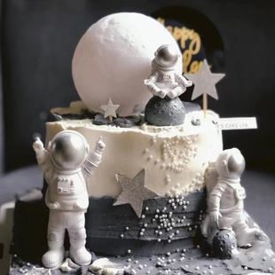 Astronaut moon light creative spaceman night light Nordic style birthday cake decoration cross-border exclusive
