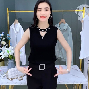 Ice Silk Knitted Shirt Women's Short-sleeved Thin Lace 2025 Summer New Arrival All-match Drooping Belly Covering Top for Small Size