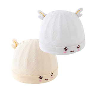 Baby hat cotton summer thin newborn boneless fetal cap soft breathable mesh newborn baby cap