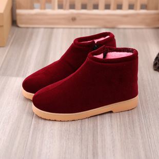 Winter Handmade Cotton Shoes Women's Heel Bag Mom Home Shoes Winter Middle-Aged and Elderly Indoor Non-Slip Heel Bag Cotton Beiweiyan