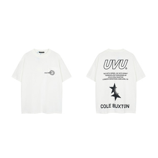 Trendy Cole Buxton Slogan Cloth Embroidered Heavy-weight Daily Casual Couple Short-sleeved T-shirt