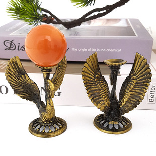 Cross-border Animal Metal Base Swan Crystal Ball Crafts Bottom Ball Holder Egg Carving Metal Multi-ball Holder