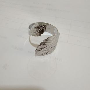 Cross Border Golden Leaf Napkin Ring Opening Napkin Ring Metal Leaf Napkin Buckle Mouth Ring