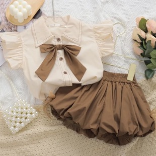 Baby Girl Summer Dress suit One-Year-Old Girl Internet Popular suit 0 Western Style 3 Children Summer Korean Sling Two-Piece Fashionable Set