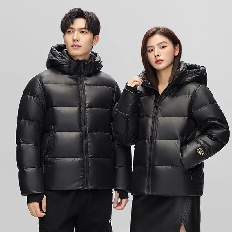 새로운 GB 90 벨벳 워시 프리 블랙 골드 다운 재킷 남자 커플 겨울 짧은 남자와 여자의 유행 흰색 거위 다운 재킷