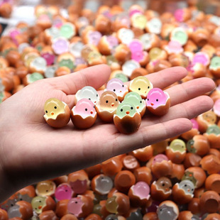 Cute broken shell egg doll luminous micro landscape decoration creative children's luminous DIY resin accessories crafts