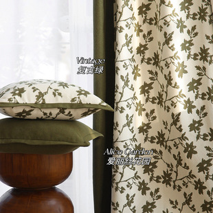 Curtain 2023 new designer chenille curtain flower cloth bed & breakfast American retro floral high-end finished product