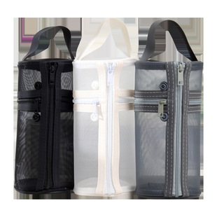 Kangbai Mesh Transparent Pen Cartridge Pencil Bag Vertical Transparent Simple Stationery Bag Special Bag for Junior and Senior High School Students Examination