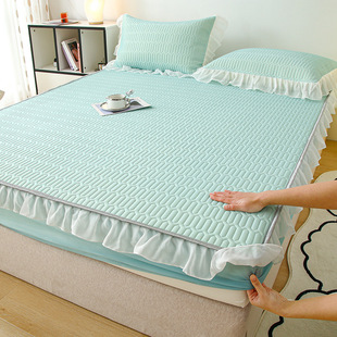 New Class A antibacterial ins wind full wrap cool silk latex bed hat three-piece lace factory outlet