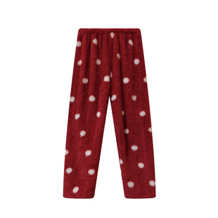 Pajama Pants Winter New Lazy Pants Flannel Cartoon Sweet High-grade Plaid Increase Plush Walking Home Pants