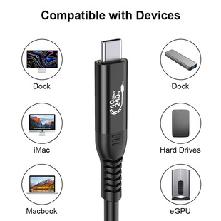 Customized Usb4 Data Cable Thunderbolt 5 Fast Charging 40Gbps Transmission Compatible Data Cable Thunderbolt 3 Full-Featured Coaxial Cable